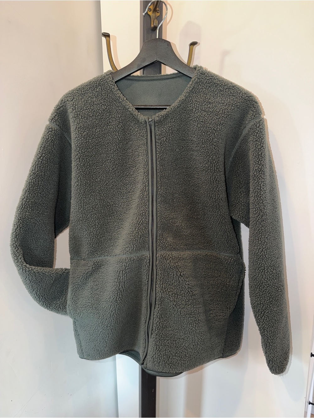 Women's Sherpa Zip Jacket - Dark Green